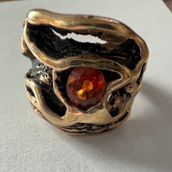 Alice Shannon Jewelry - Spessartite Garnet Gold Ring (Unisex)